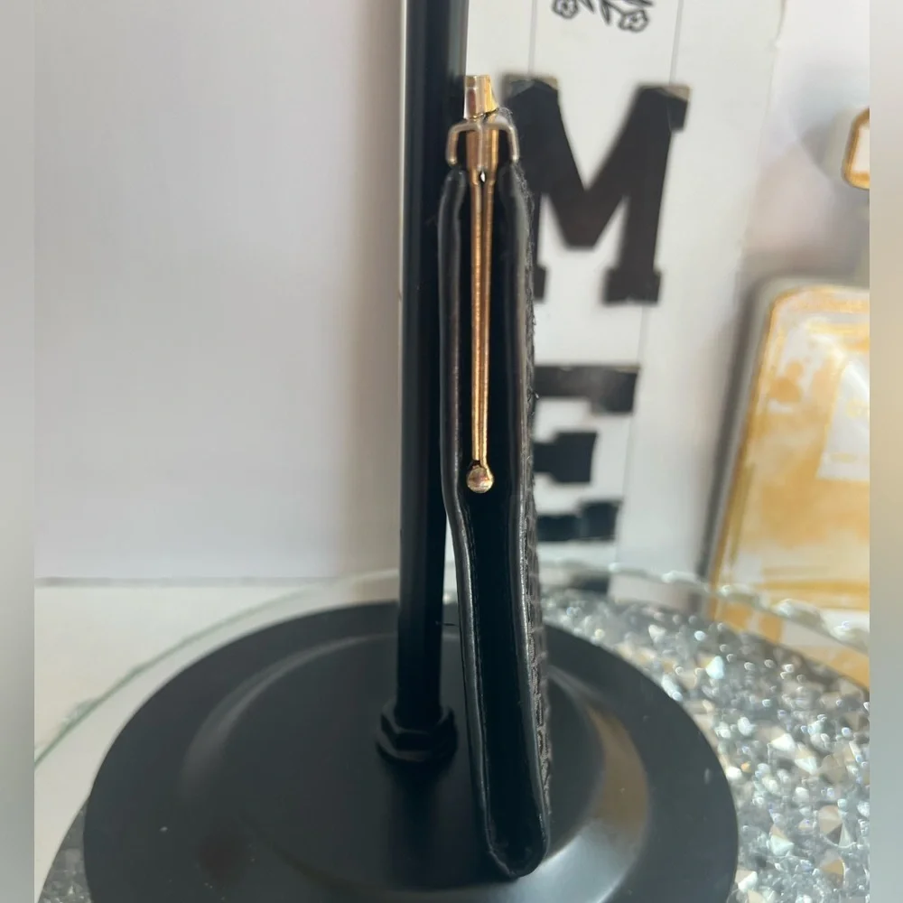 Dior Black Textured Accessory with Gold Detail
